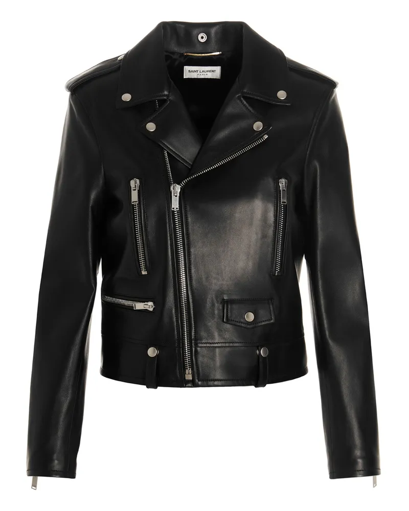 Saint Laurent Motorrad“-Bikerjacke Black