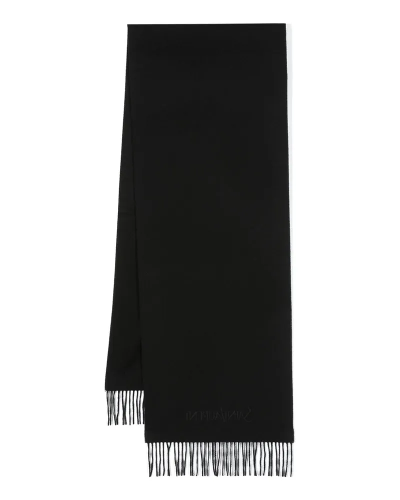 Saint Laurent Cashmere Fransenschal Black