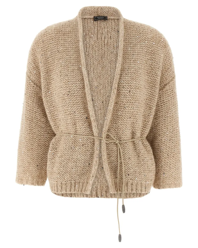 Peserico Mouliné Yarn Cardigan Beige