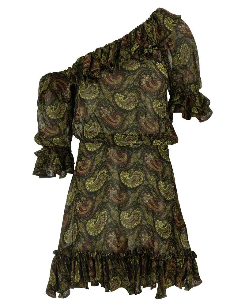Saint Laurent Paisley-Kleid Multicolor