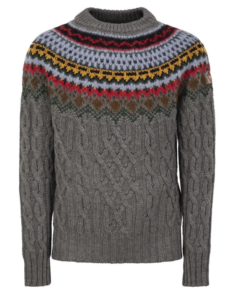 Moncler Wolle und Alpaka -Pullover Grey