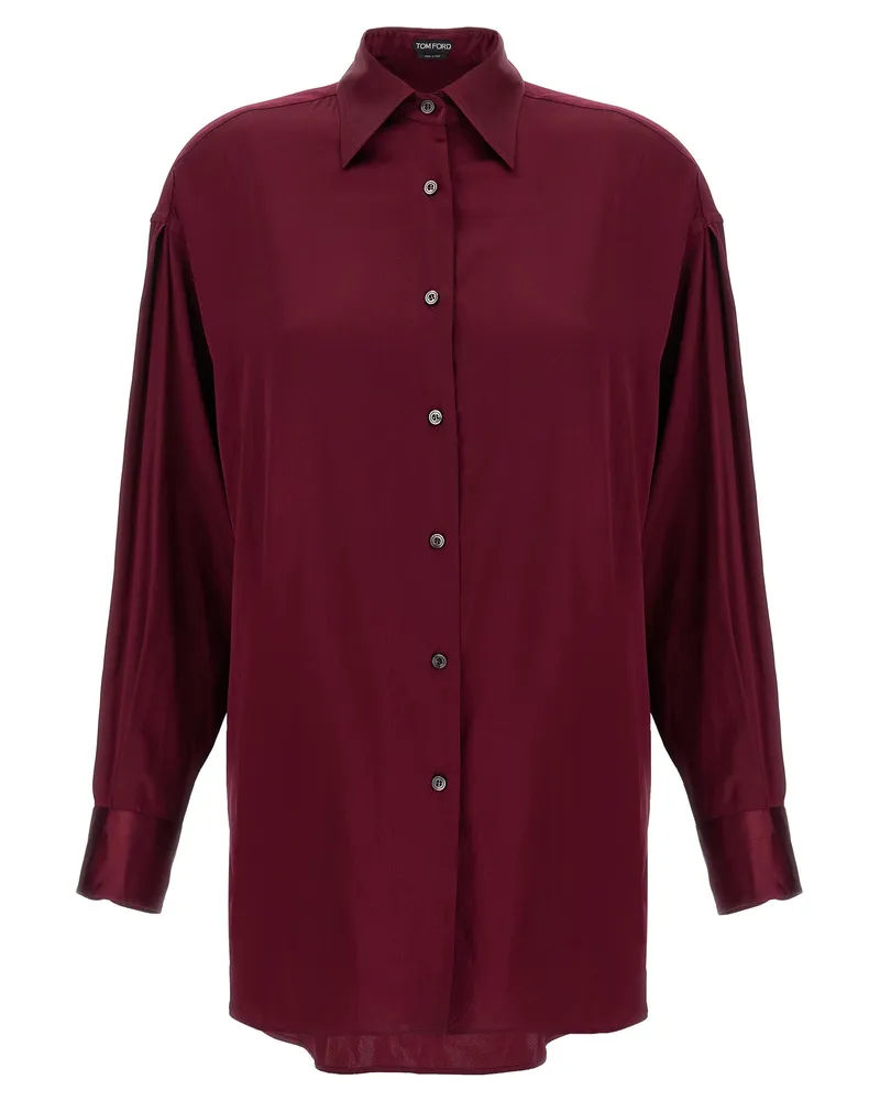Tom Ford Seidenhemd Bordeaux
