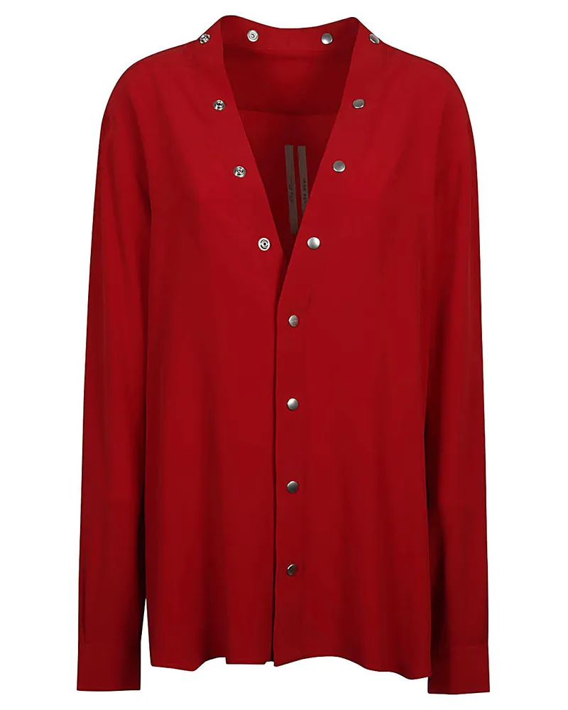 Rick Owens Seidenmischhemd Red