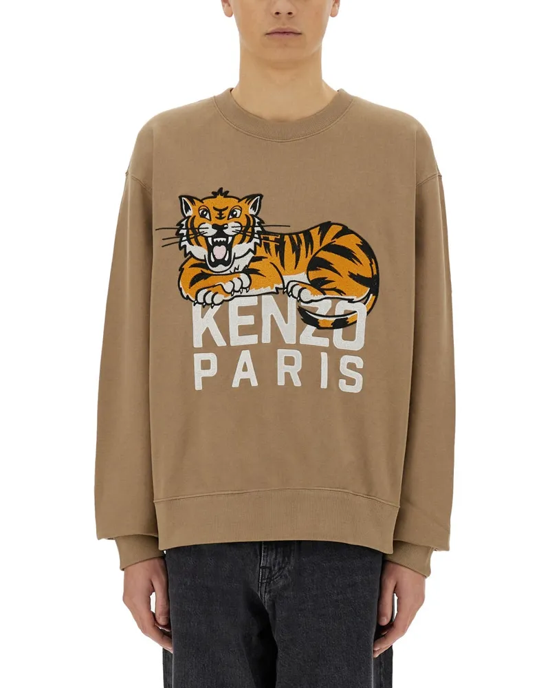 Kenzo Happy Tiger" Sweatshirt Beige