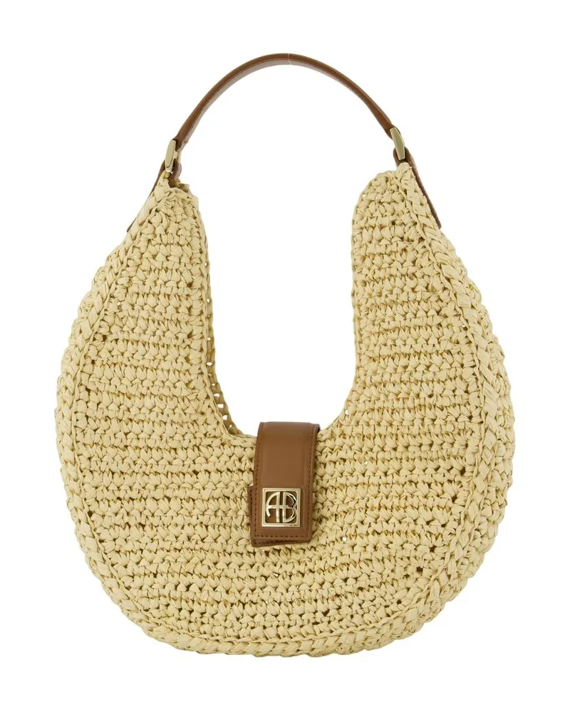 Anine Bing Lou Monogram Umhängetasche  Leder Beige Beige
