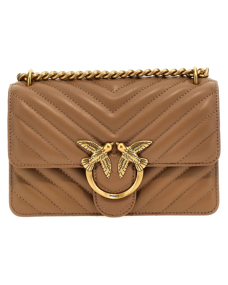 Pinko Mini Love Bag One' Crossbody Bag Beige
