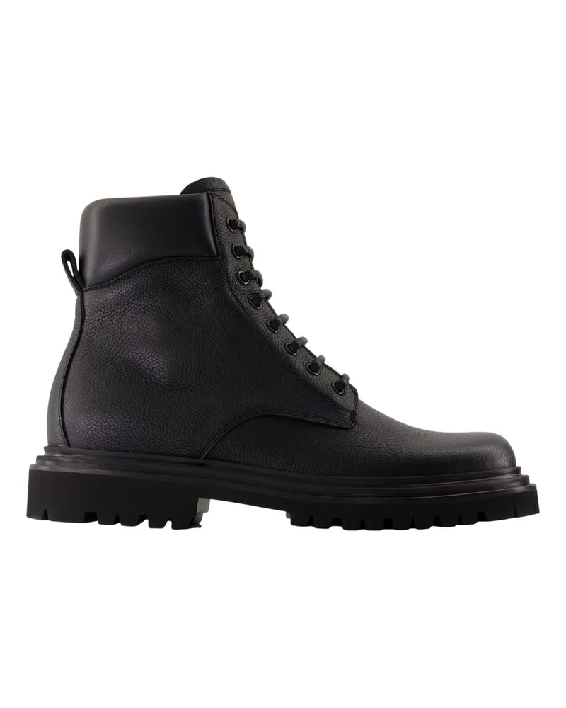 Dolce & Gabbana Tag Klassiker Hammer -Knöchelstiefel  Leder schwarz Black