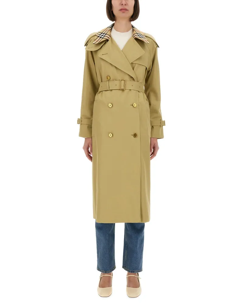 Burberry Long "Castleford" Trench Coat Beige