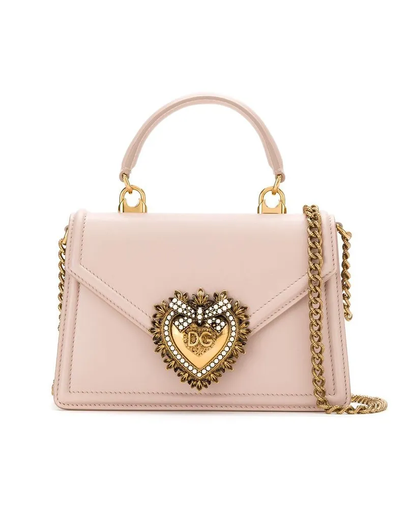 Dolce & Gabbana Devotion kleine Lederhandtasche Pink