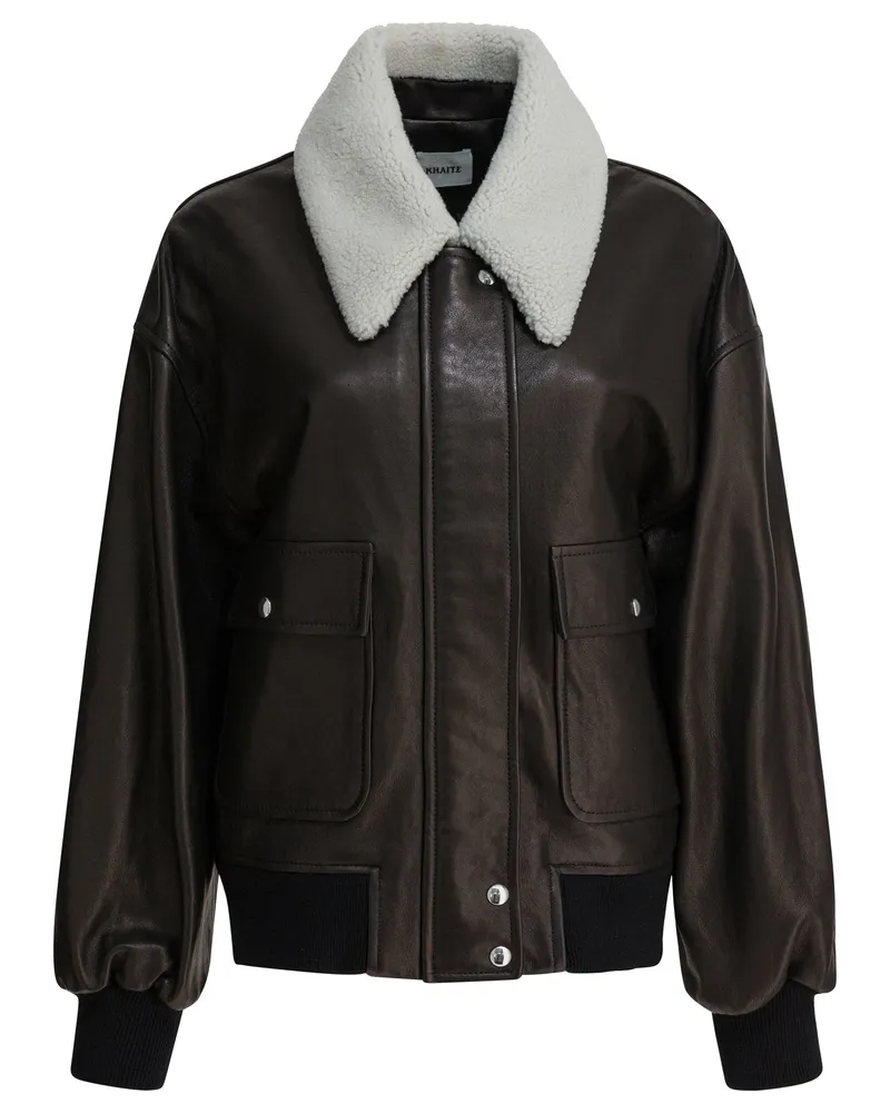 KHAITE Shellar“ Lederjacke Brown