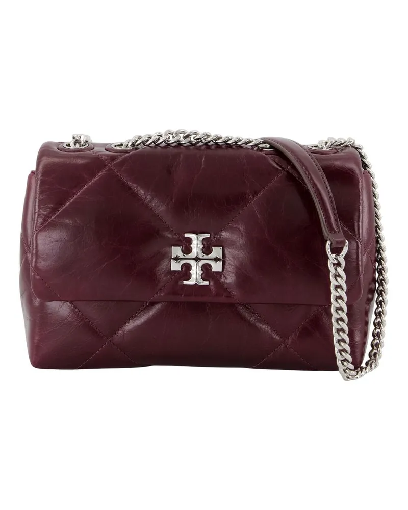 Tory Burch Kira Diamond Small Cabrio Umhängetasche e Leder Burgund Burgund