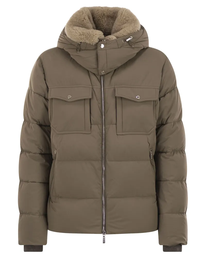 MOORER Alarick Daunenjacke mit Kapuze Hazelnut