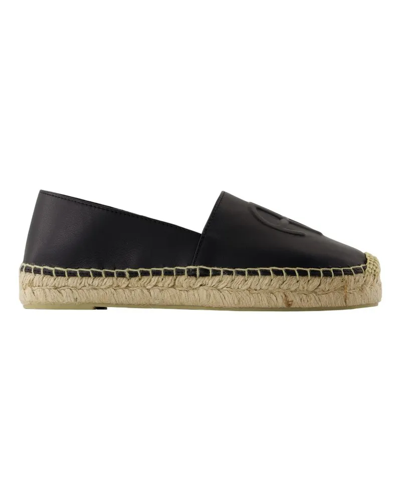 Anine Bing Paloma Espadrilles flache Schuhe  Leder schwarz Black
