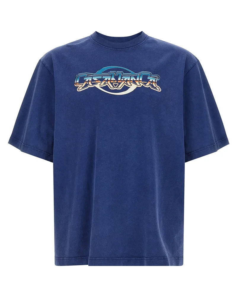 Casablanca Paris Chrome' T -Shirt Blue
