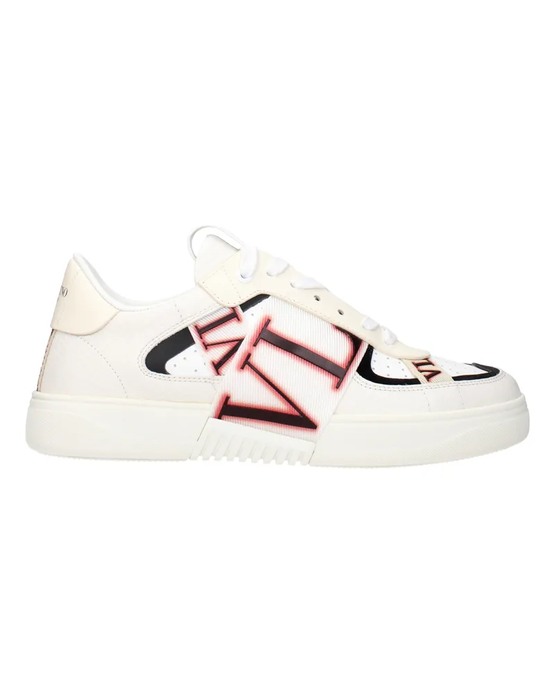 Valentino Garavani Herrens Sneakers Weiß/Schwarzes Leder -