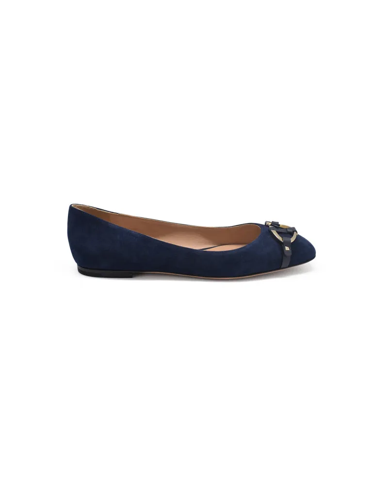 Valentino Garavani Wildleder Ballerine Blue