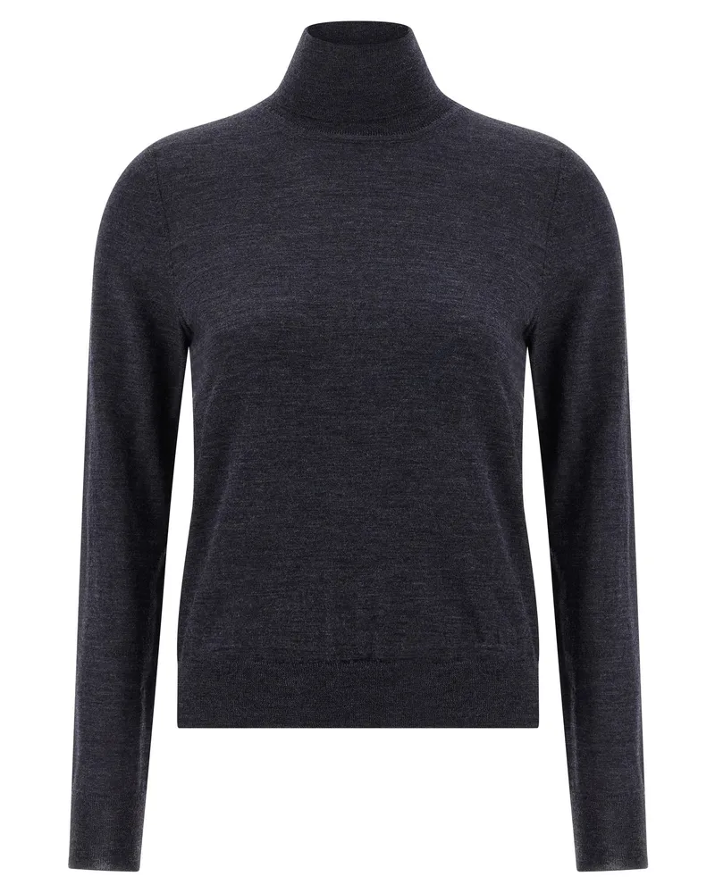 Maison Margiela Wolle Rollkragenpullover Pullover Blue