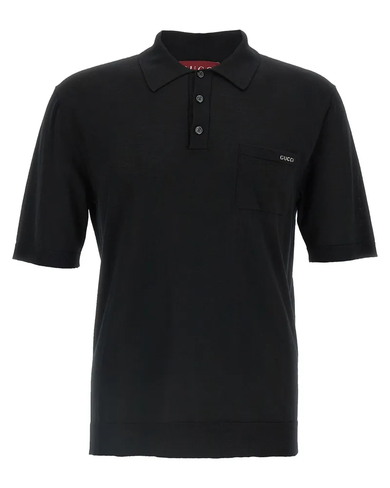 Gucci Poloshirt „Intarsio Gucci Black