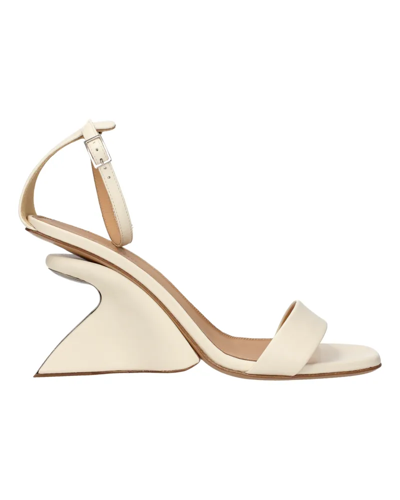 OFF-WHITE Off White Damens Sandalen Beige/Weißes optisches Leder -