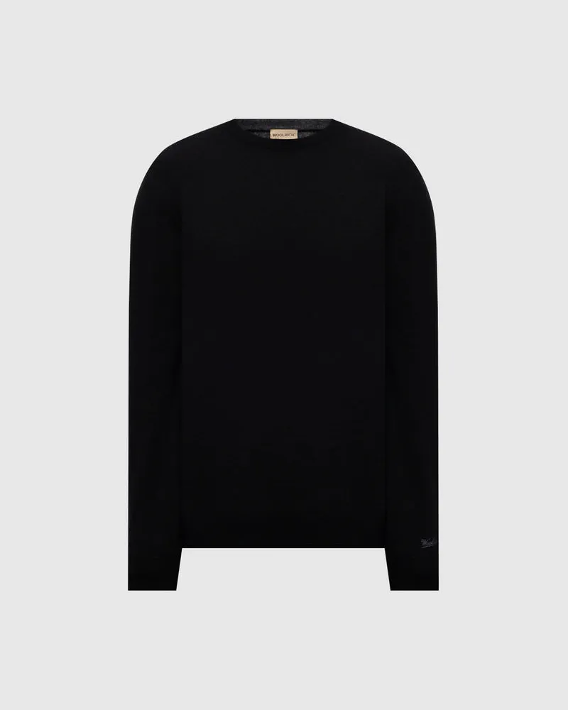 Woolrich Lammwoll-Rundhalsausschnitt Black