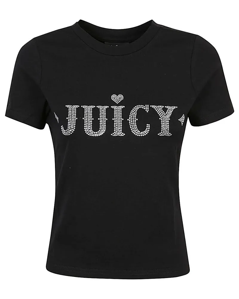 Juicy Couture Logo Baumwoll -T -Shirt Black