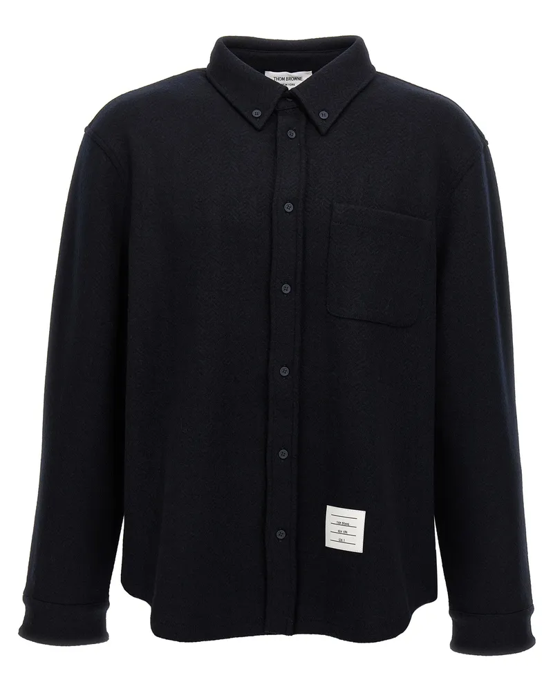 Thom Browne Fischgrätenhemd Blue