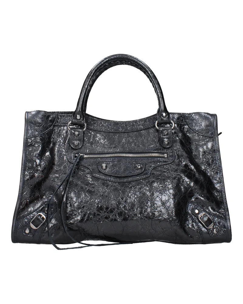 Balenciaga Handtaschen Le City Frauen Ledergrau/Stahl -