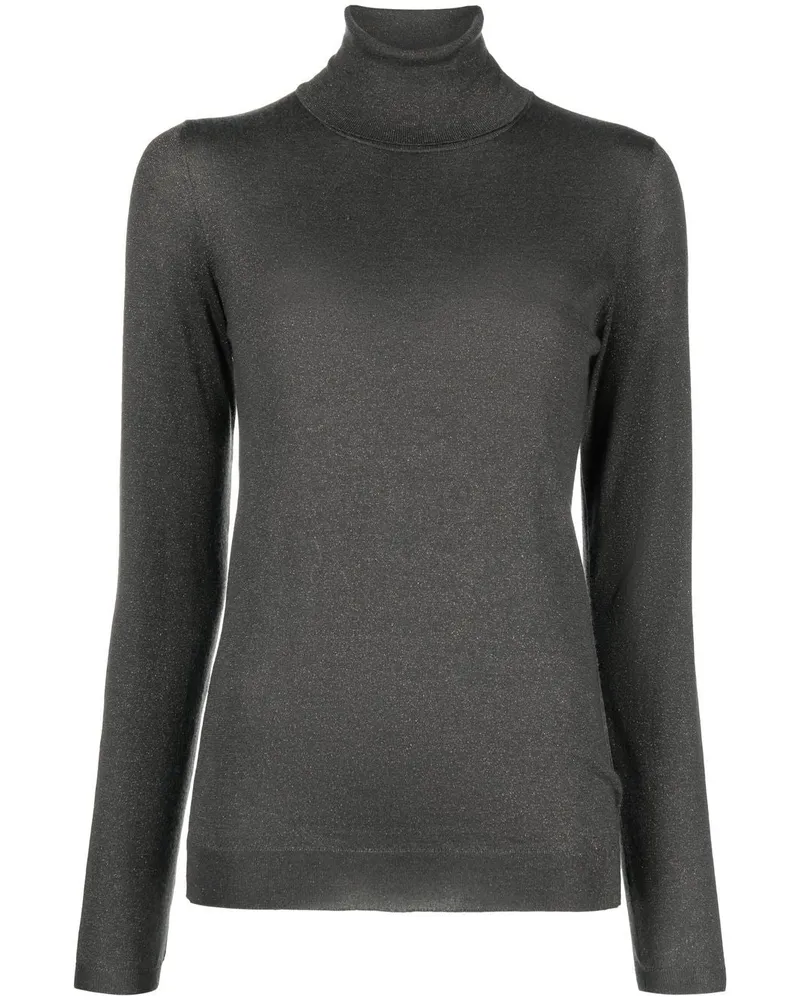 Brunello Cucinelli Kaschmir und Seidenschildkrötenhalspullover Grey