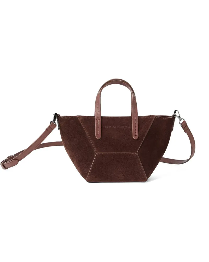 Brunello Cucinelli Ledereinkaufstasche Bordeaux