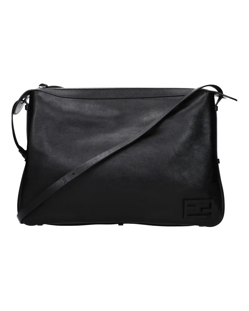 Fendi Umhängetaschen Simply Donna aus schwarzem Leder -