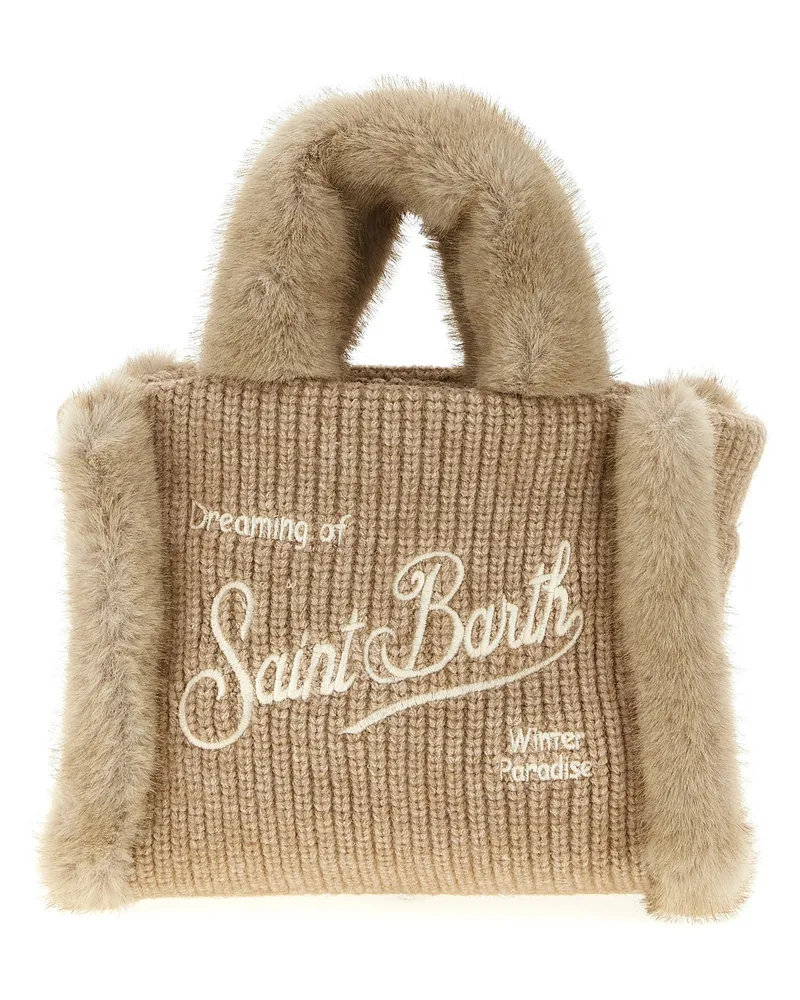 MC2 Saint Barth Handtasche „Vanity Mini Shearling Rib“ von Beige