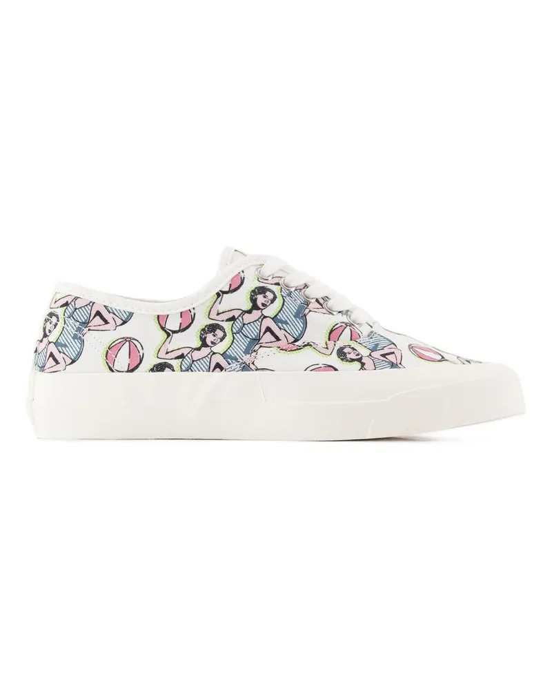 Kitsuné Tanzende Mädchen Sneakers Maison Kitsuné Canvas Multi Multicolor
