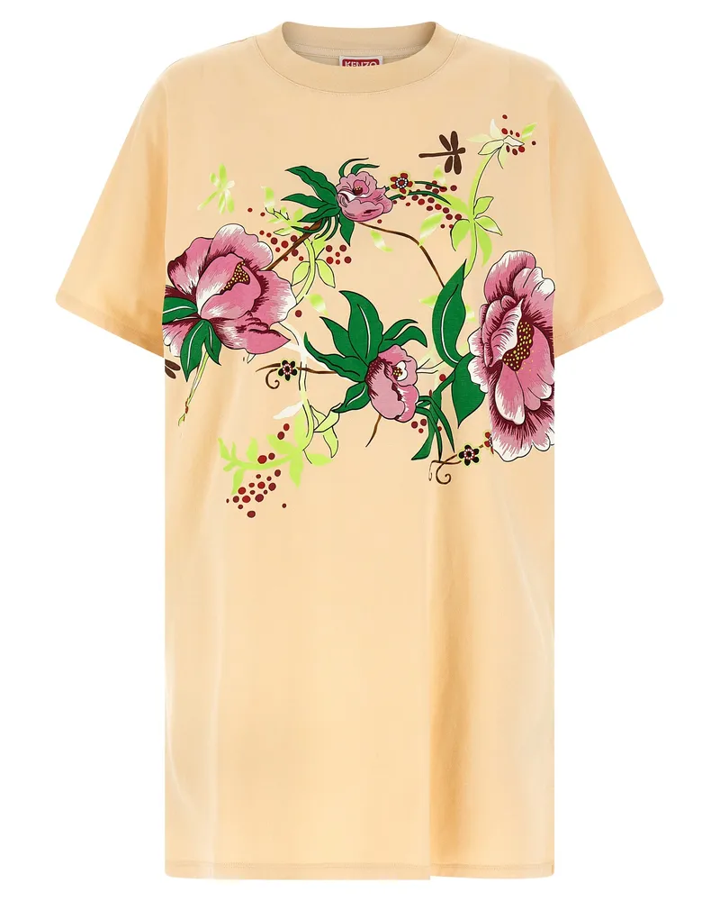 Kenzo Peonies Kimono' Kleid Pink