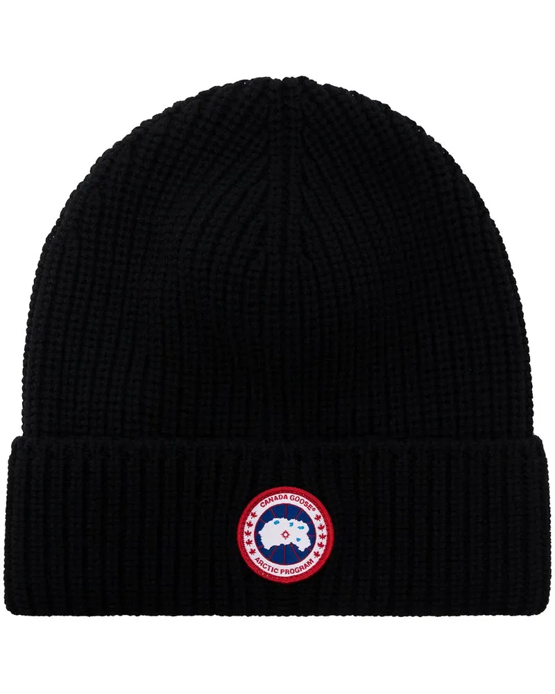 Canada Goose Canada Gans Logo Woll Mütze Black