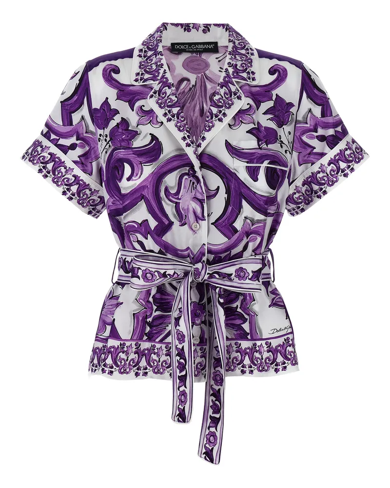 Dolce & Gabbana Maiolica' Print Pyjama -Shirt Purple