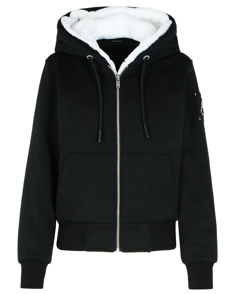 Moose Knuckles Classic Bunny' schwarzer Baumwollblend -Sweatshirt Black