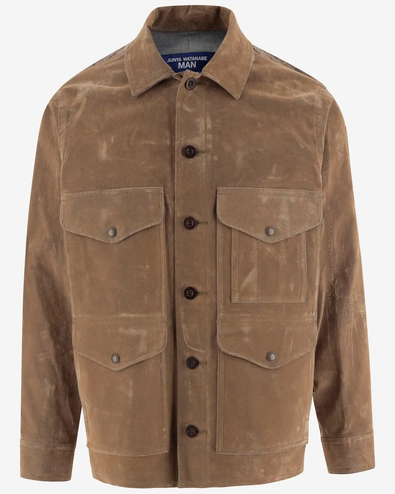 Junya Watanabe Jacke aus Baumwollmischung von  mit kontrastierendem Rückenteil Beige