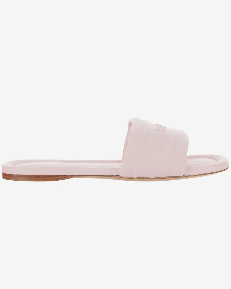 Ferragamo Ledersandalen mit Logo Pink
