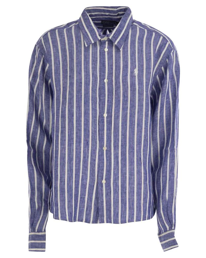 Ralph Lauren breit und kurzes Vichy -Leinenhemd Light