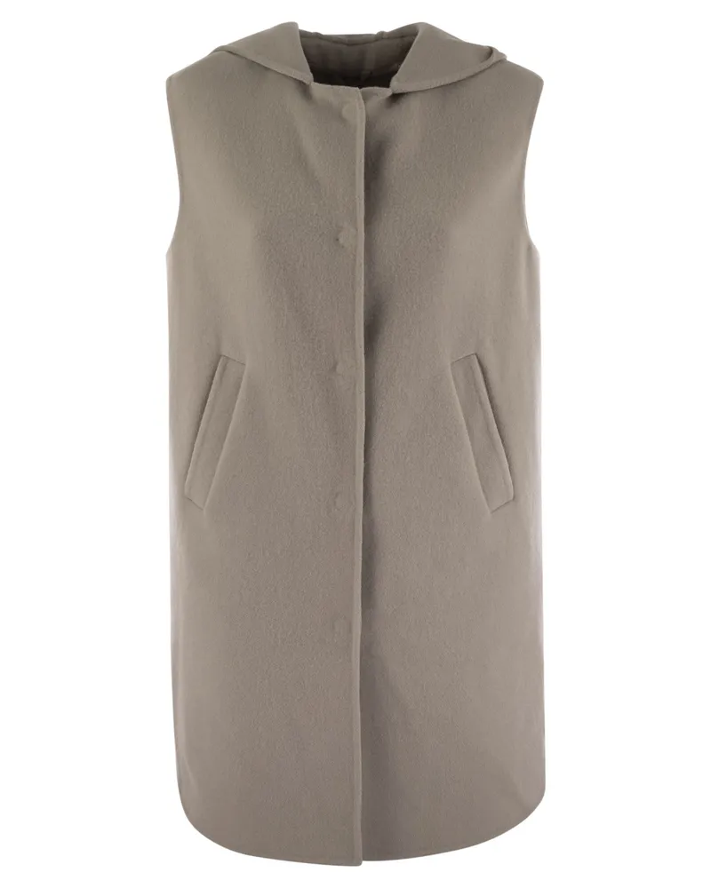 Herno Wollhülle mit Kapuze Beige