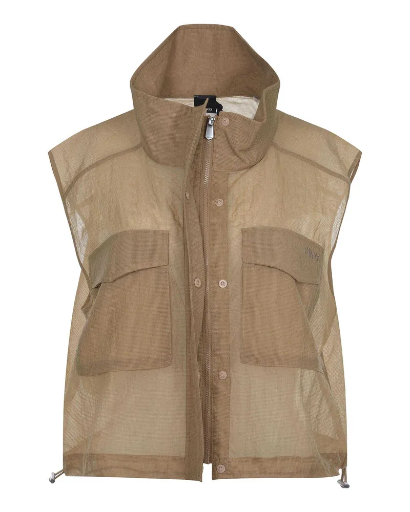 Pinko Pinkes 'Akkordeon' Weste aus Nylon Brown