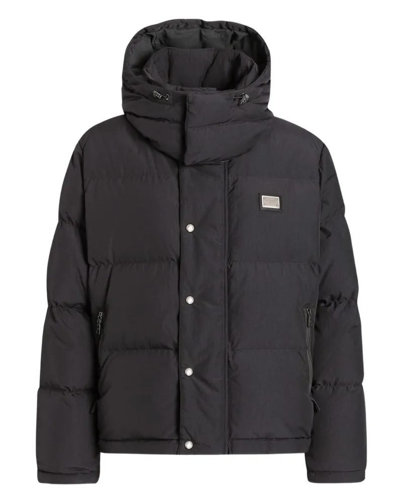 Dolce & Gabbana Nylon Short Down Jacke Grey