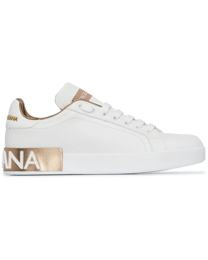 Dolce & Gabbana Portofino Ledersneaker Golden