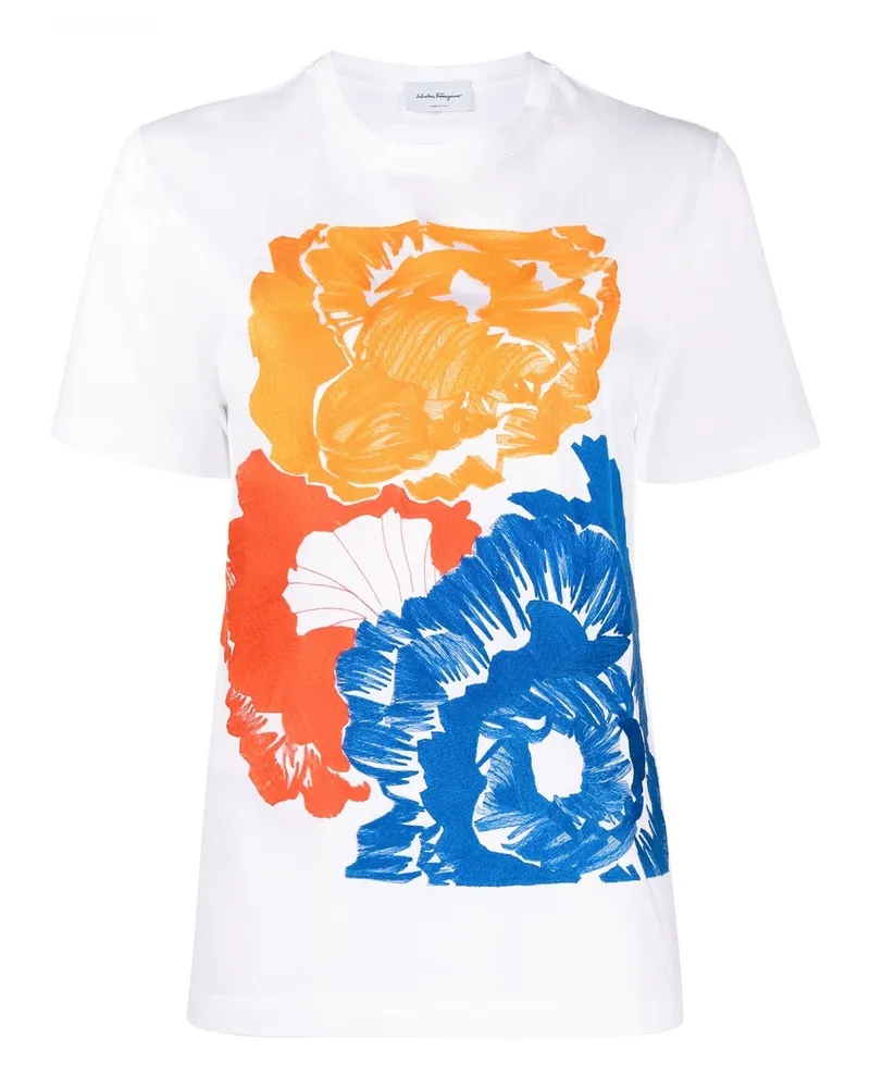 Ferragamo Baumwoll -T -Shirt Weiß