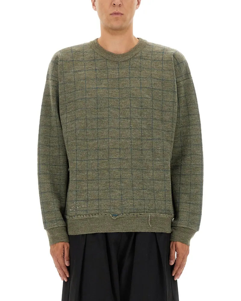 Maison Margiela Sweatshirt mit abgenutztem Effekt Green