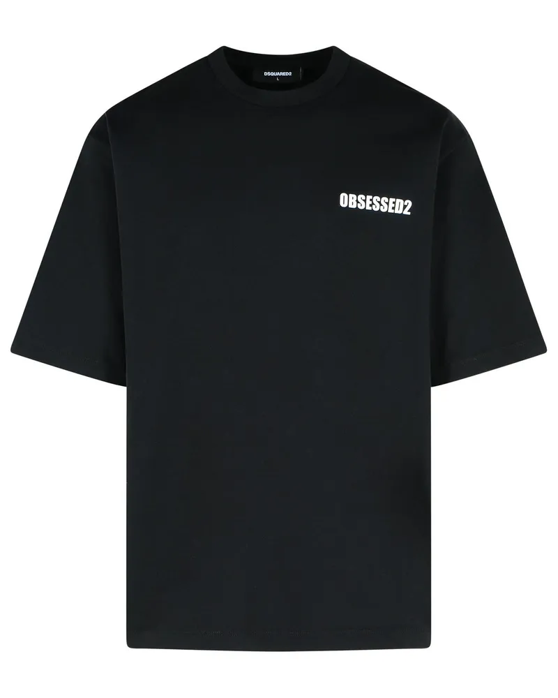 Dsquared2 besessen' schwarzes Baumwoll -T -Shirt Black