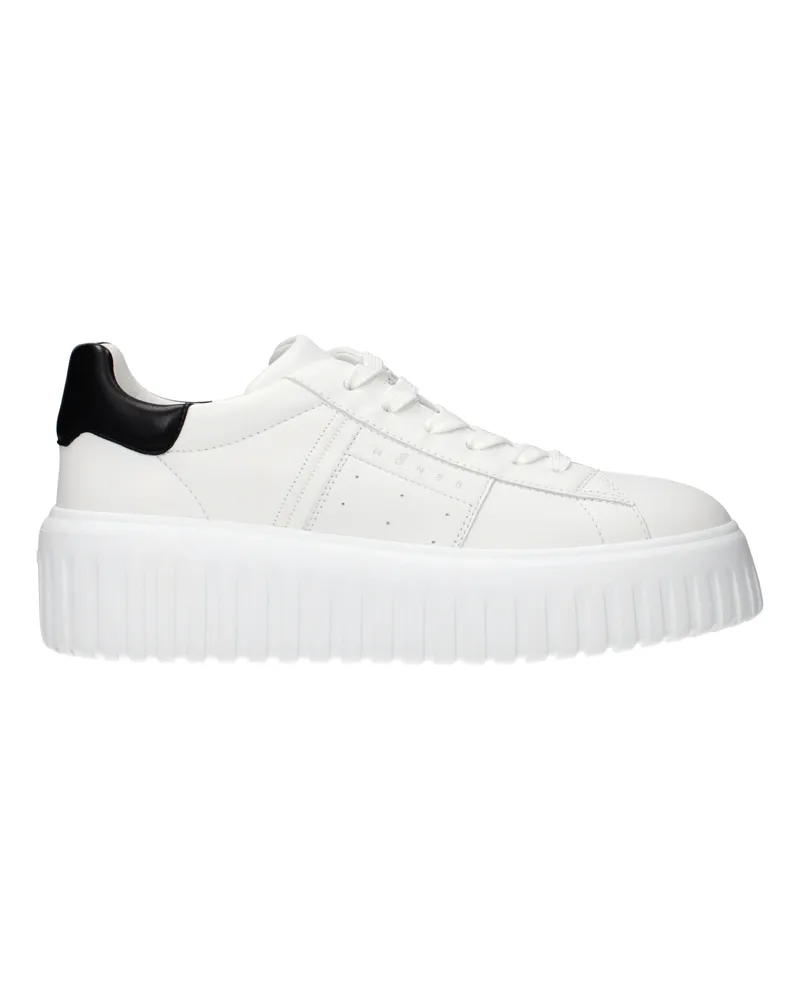 Hogan Damens Sneakers Weiß/Schwarzes Leder -