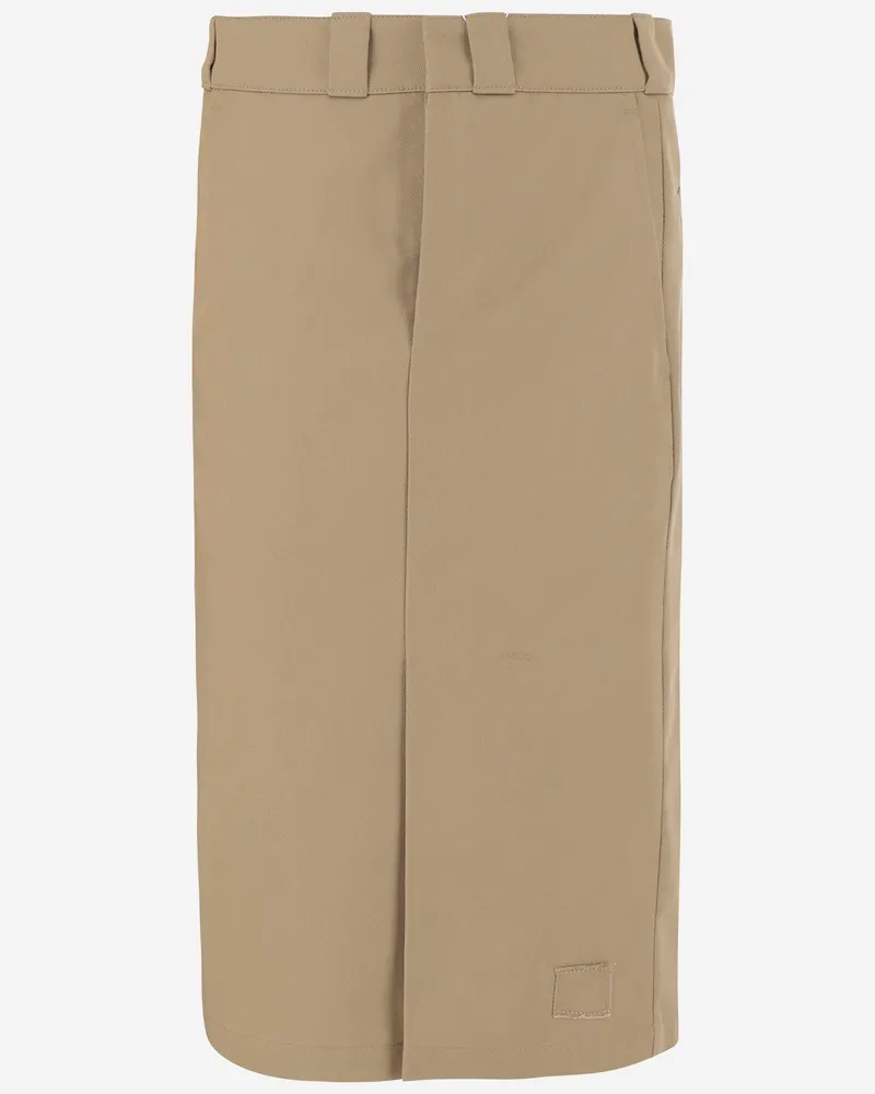 Maison Margiela Baumwollmischung Midi Rock Beige