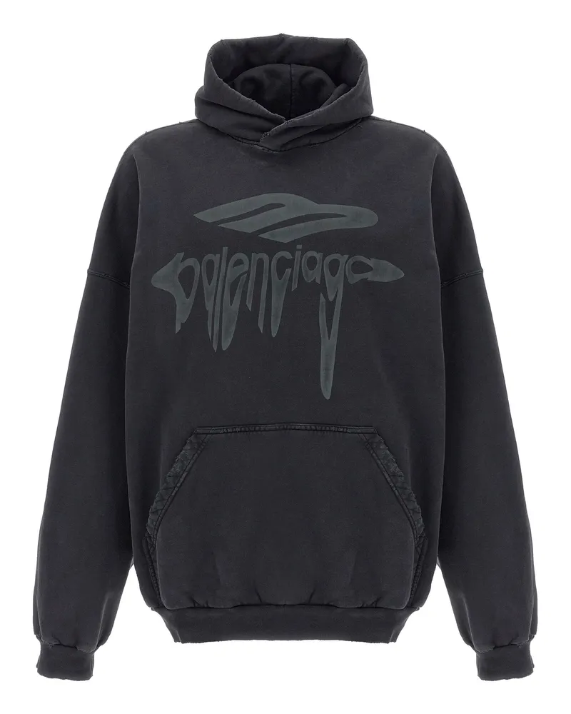Balenciaga 3 B Liquefied“ Kapuzenpullover Black