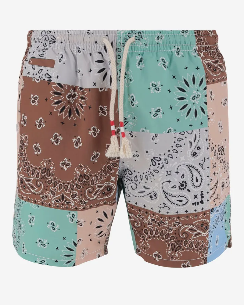 MC2 Saint Barth Multicolor Bandana Print Badeanzug Red